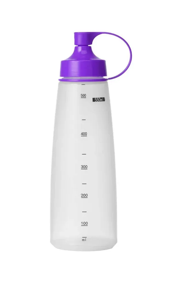 CHEF INOX SOFT SQUEEZE BOTTLE WITH PURPLE CAP 550ml