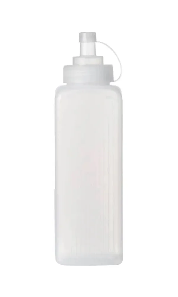 CHEF INOX SQUARE WIDE MOUTH SQUEEZE BOTTLE CLEAR 800ml