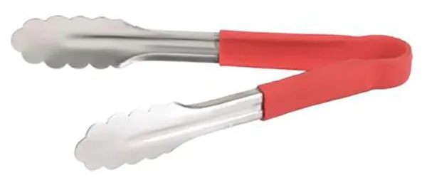 CHEF INOX UTILITY TONG PVC HANDLE RED 300mmL 