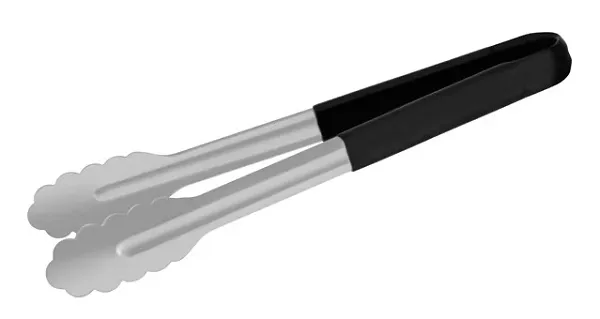 CHEF INOX UTILITY TONG PVC HANDLE BLACK 300mmL 