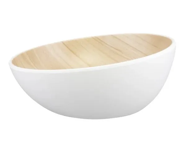ZICCO MELAMINE ECHO WHITE / BIRCH ROUND BOWL