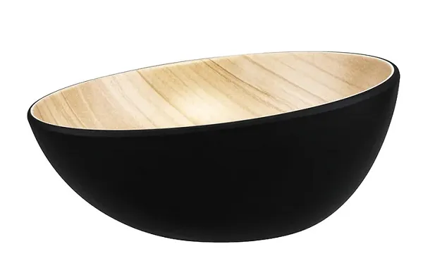 ZICCO MELAMINE ECHO BLACK / BIRCH ROUND BOWL