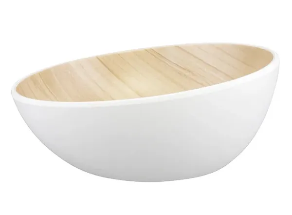 ZICCO MELAMINE ECHO WHITE / BIRCH ROUND BOWL
