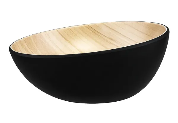 ZICCO MELAMINE ECHO BLACK / BIRCH ROUND BOWL