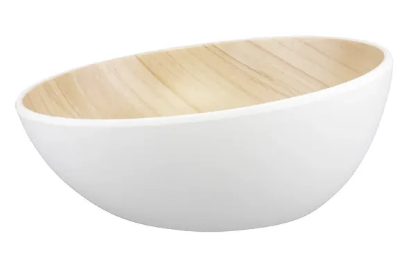 ZICCO MELAMINE ECHO WHITE / BIRCH ROUND BOWL