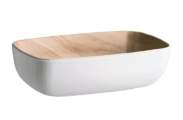 ZICCO MELAMINE ECHO WHITE / BIRCH BOWL 1.2LITRE