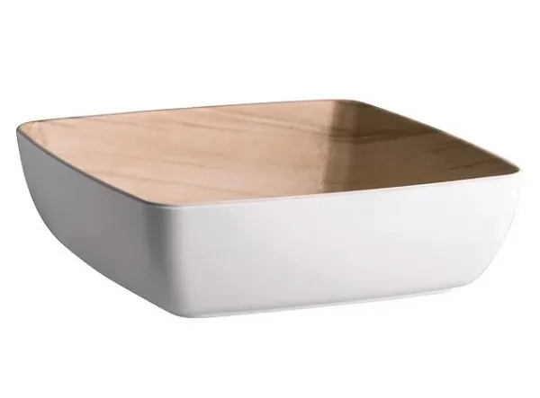 ZICCO MELAMINE ECHO WHITE / BIRCH SERVING BOWL 3.0 LITRE
