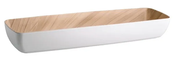 ZICCO MELAMINE ECHO WHITE / BIRCH BOWL 4.1 LITRE