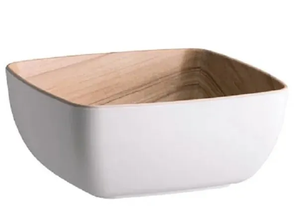 ZICCO MELAMINE ECHO WHITE / BIRCH SERVING BOWL 1.2 LITRE