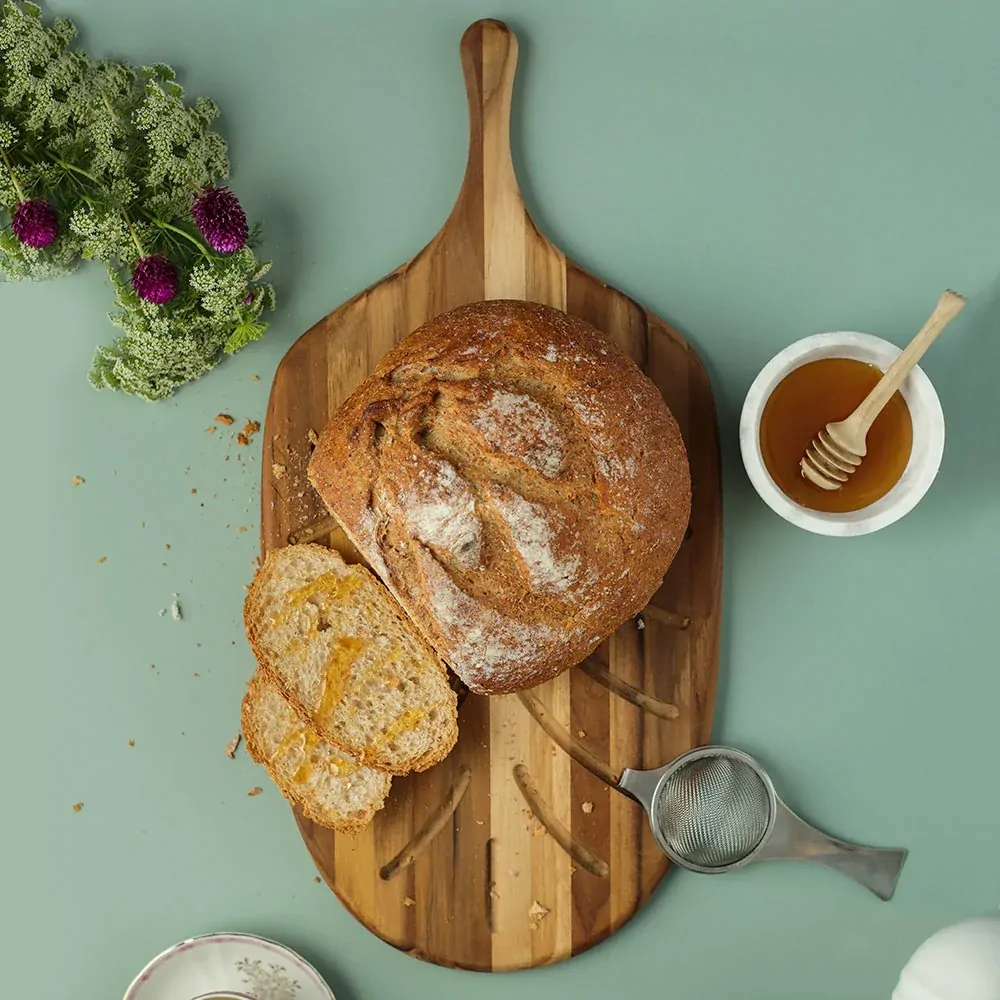 Teakhaus Canoe Bread Board 48 x 23cm Sustainable Teak Serving Board