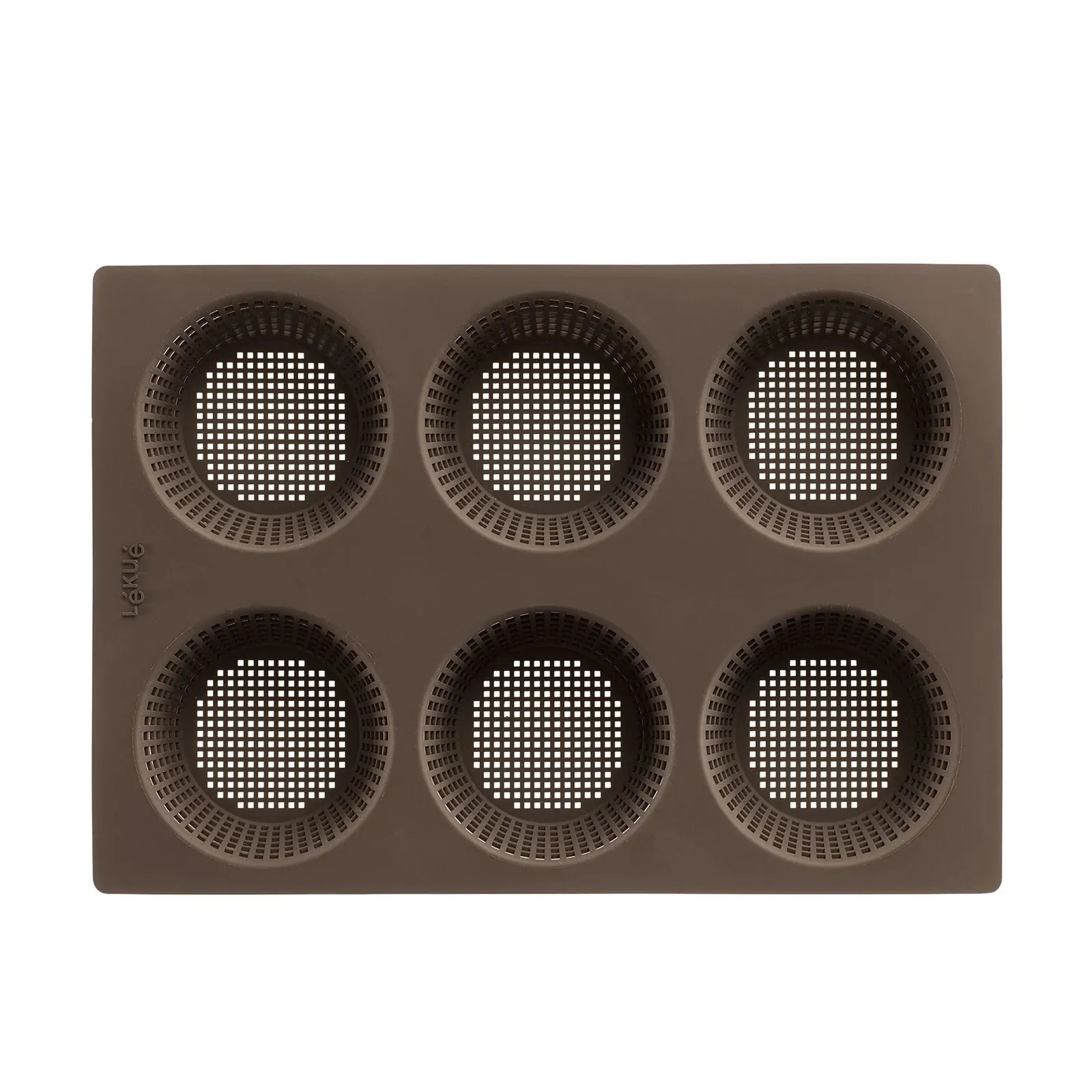 Lékué Silicone Bread Rolls Mould Brown | 6 Roll Baking Mould