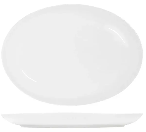 CORE WHITE OVAL COUPE PLATTER 355mm x 260mm x 35mmH