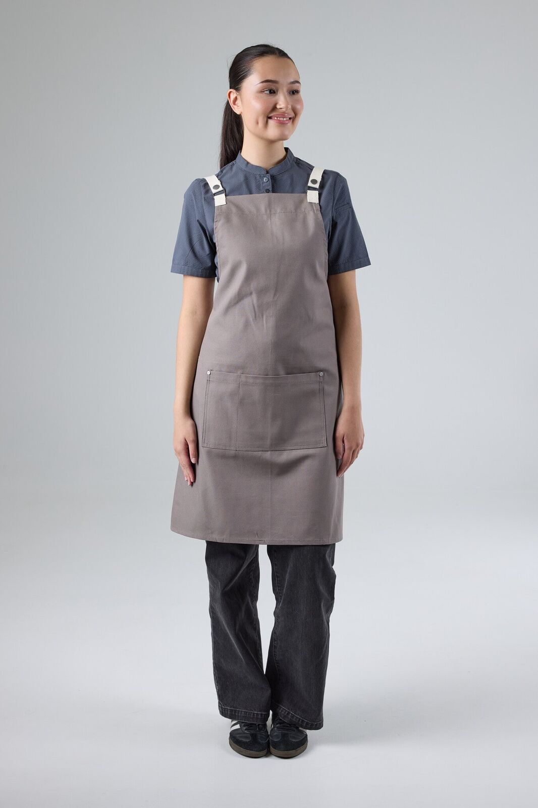 Chef Works Byron Canvas Cross Back Apron Grey