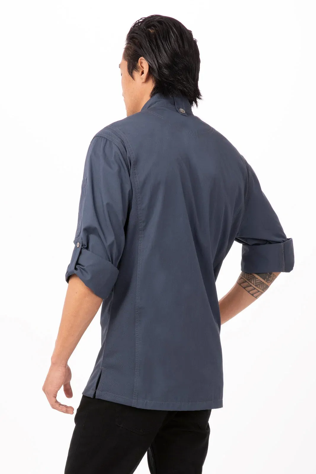 Chef Works Mens Hartford Blue Zipper Jacket XS