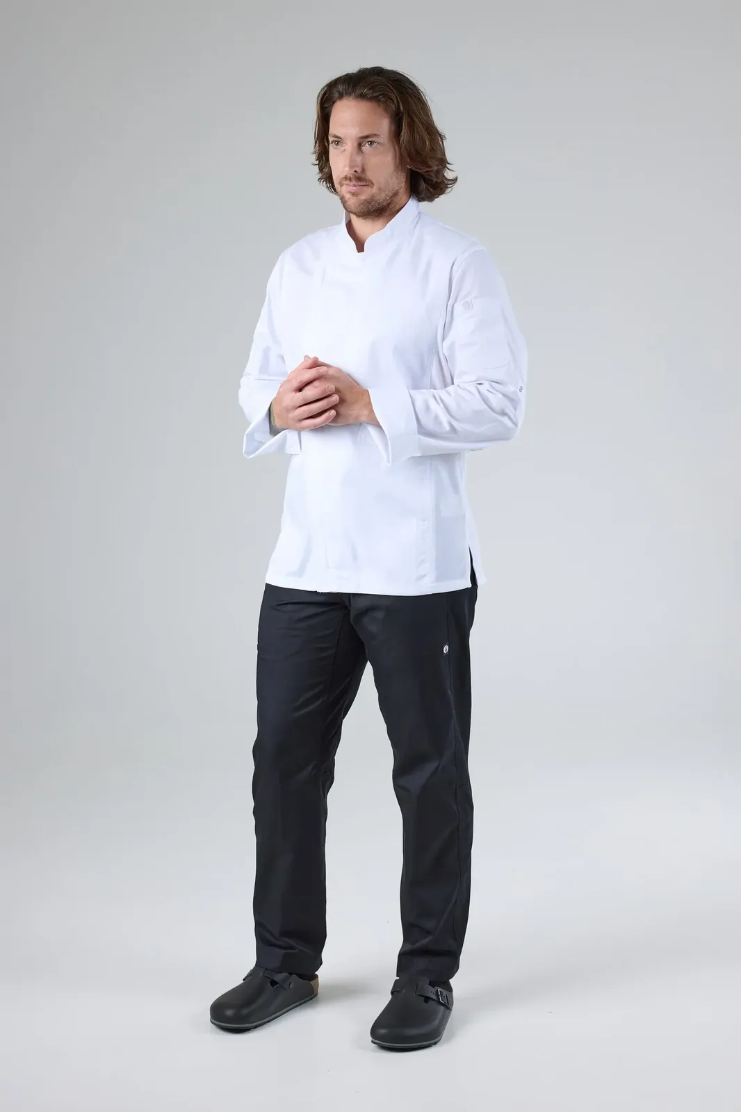 Chef Works Mens Hartford White Zipper Jacket S