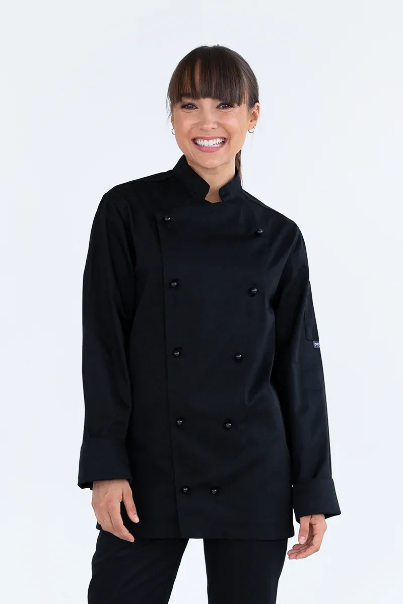ProChef Traditional Long Sleeve Chef Jacket Black XS