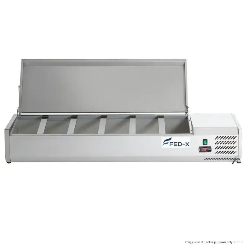 FED-X XVRX1500/380S - Salad Bench with Stainless Steel Lid 6 x 1/3GN