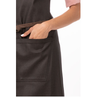 CHEF WORKS BOULDER BIB APRON BLACK / BROWN