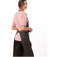 CHEF WORKS BOULDER BIB APRON BLACK / BROWN