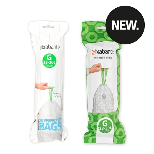 BRABANTIA BIN LINER CODE G - 23/30LTR - 20 PACK WHITE