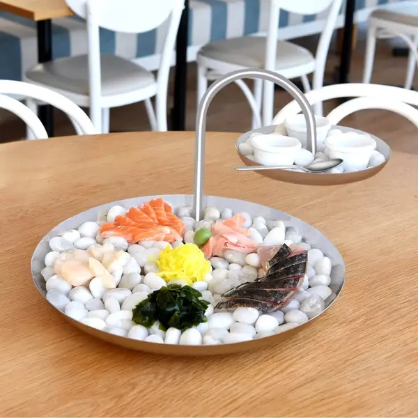 CHEF INOX ROUND 2 TIER SEAFOOD STAND S/ST / IRON