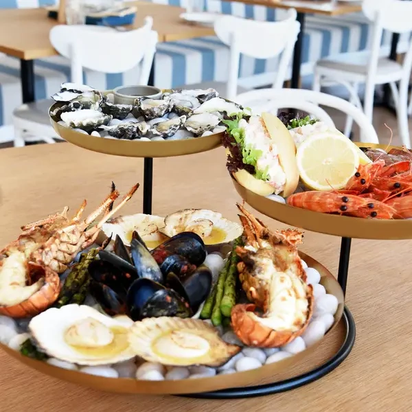 CHEF INOX ROUND 3 TIER SEAFOOD STAND BRASS / IRON