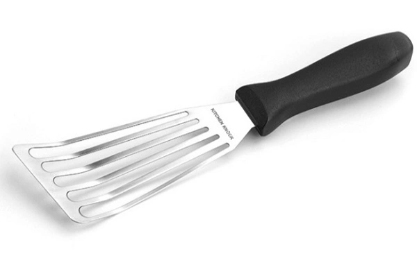 KK S/ST SLOTTED FISH TURNER WITH BLACK HANDLE 