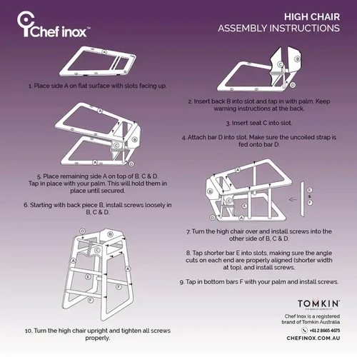CHEF INOX HIGH CHAIR MAHOGANY STACKABLE