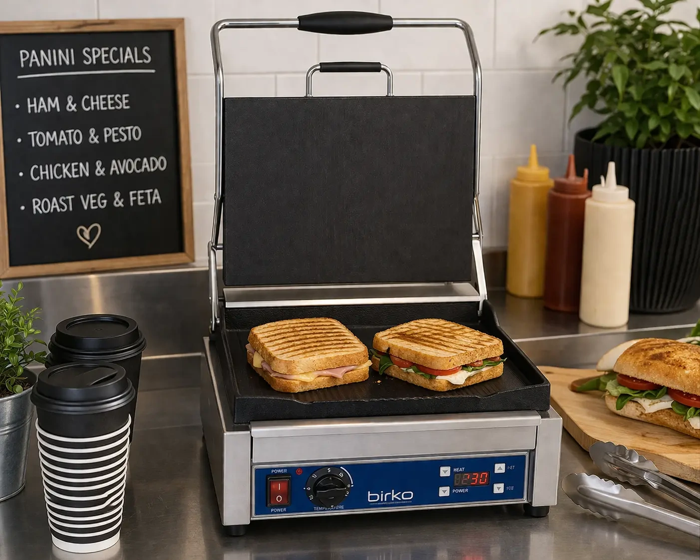 BIRKO CONTACT GRILL SMOOTH CAST IRON SURFACE