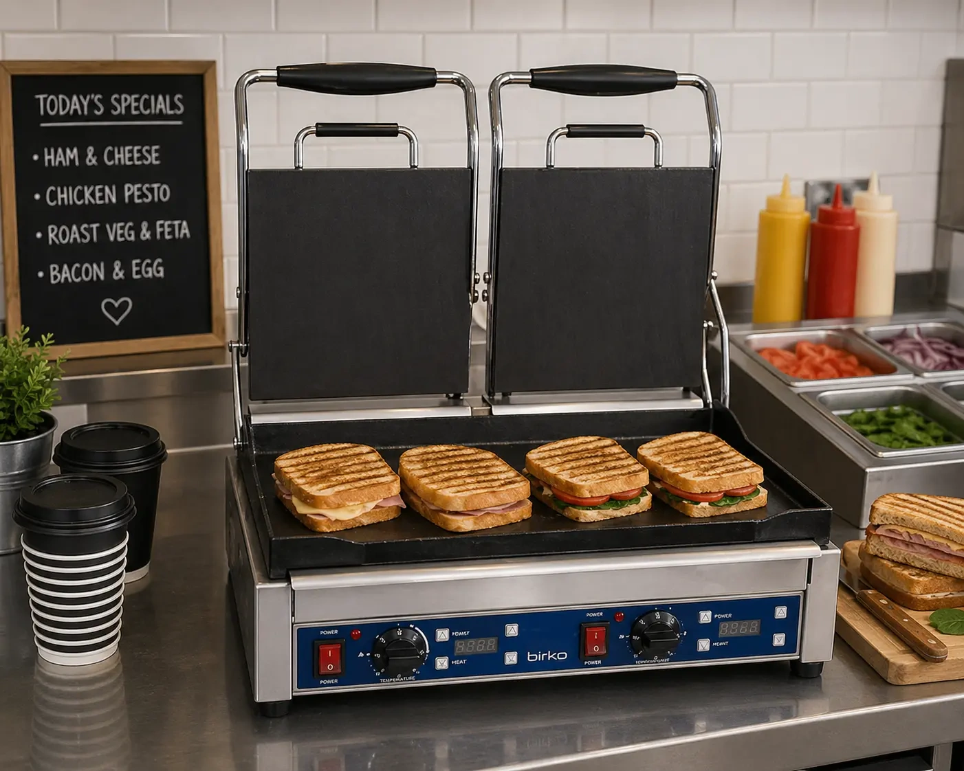 BIRKO CONTACT GRILL SMOOTH CAST IRON SURFACE