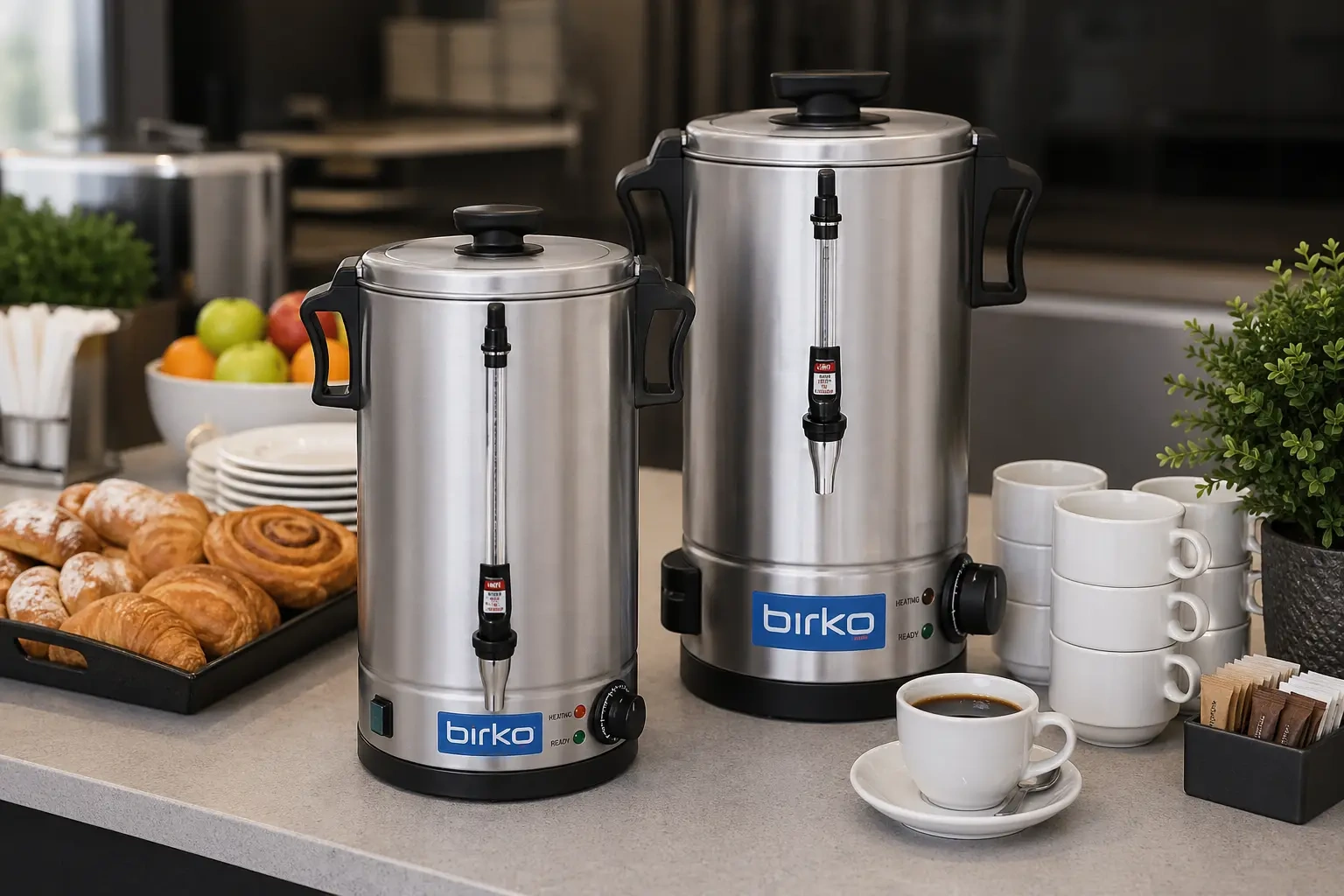 BIRKO COMMERCIAL STAINLESS STEEL URN 10 LTR