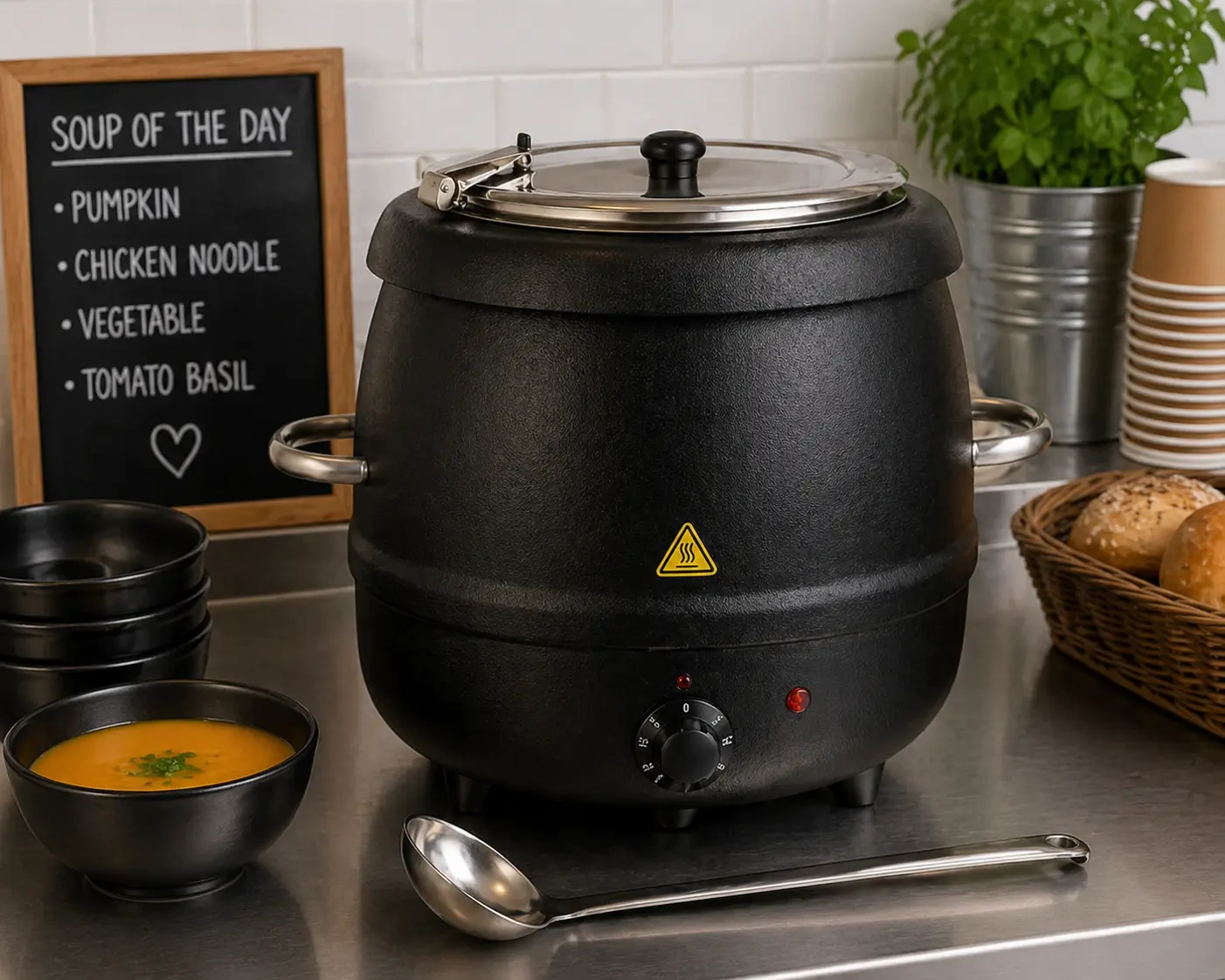 BIRKO SOUP KETTLE 10 LITRE BLACK 
