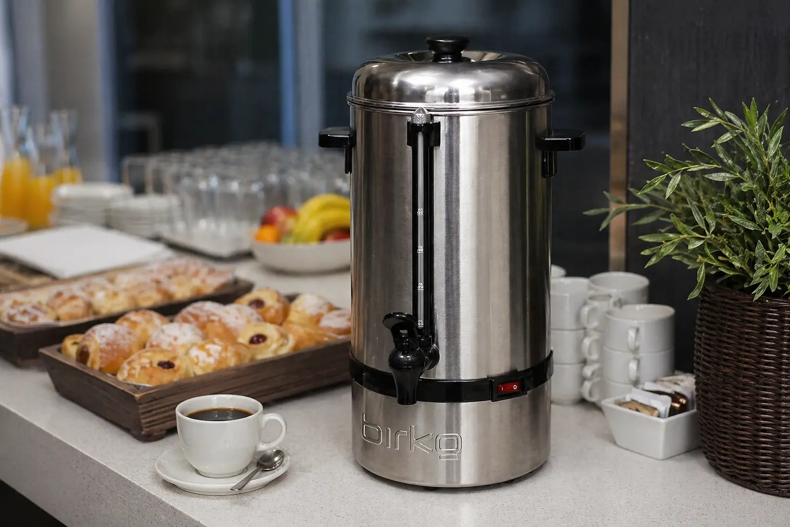 BIRKO COFFEE PERCOLATOR 2 LTR, 12-100 CUPS P/HR