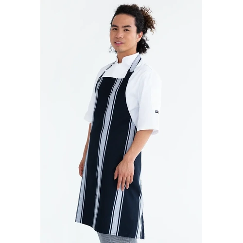 AUSSIE CHEF BUTCHERS BIB APRON NAVY / WHITE STRIPE