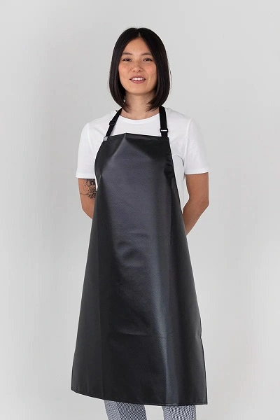 PRO CHEF PVC BIB APRON BLACK 70cm x 86cm 