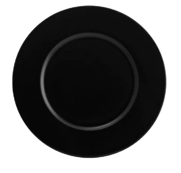 BONNA NOTTE ROUND PLATE WITH WIDE RIM BLK 160mm x10mm
