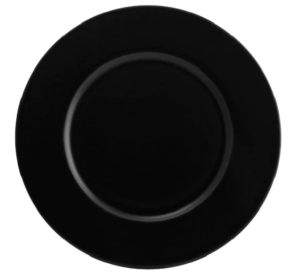 BONNA NOTTE ROUND PLATE WITH WIDE RIM BLK 240mm x15mm