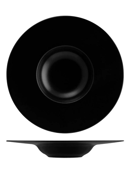 BONNA NOTTE ROUND DEEP PLATE BLK 300mm x40mm 360ml
