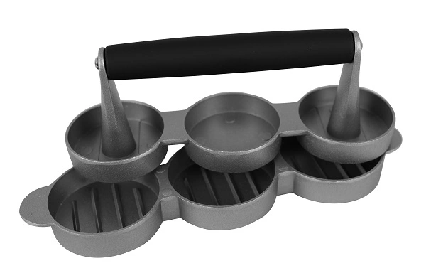 AVANTI TRIPLE MINI BURGER PRESS CAST ALUMINIUM 6.5cm