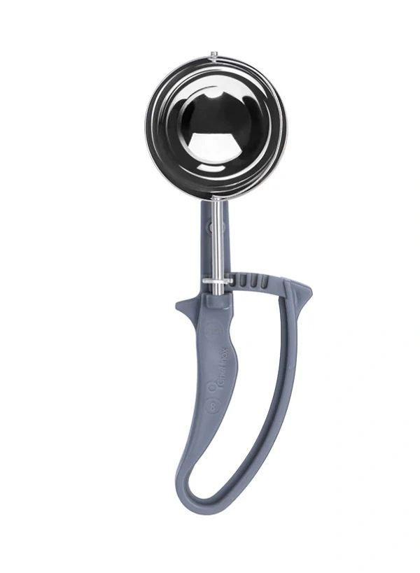 CHEF INOX EZY GRIP PORTIONER / ICE CREAM SCOOP NO. 8 GREY HANDLE