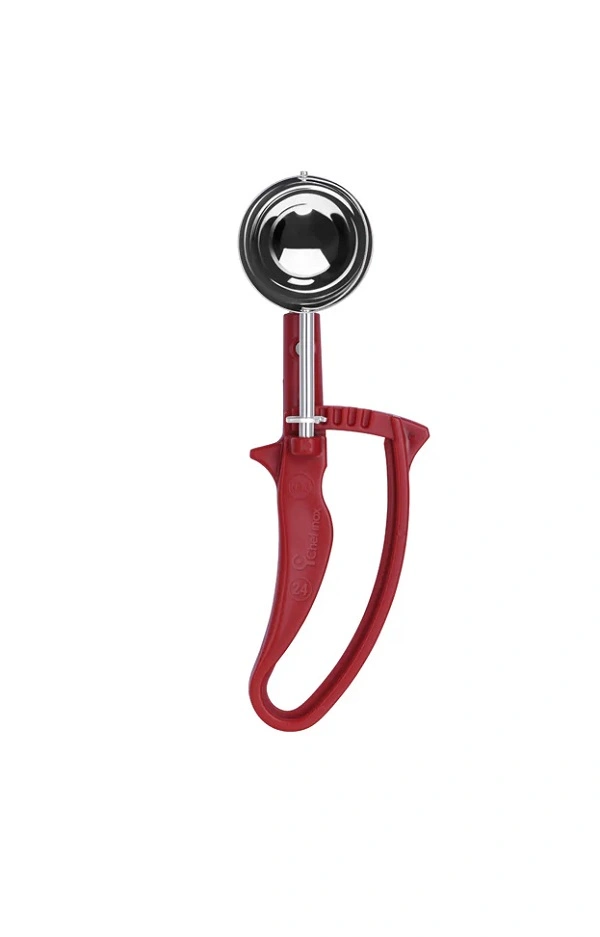 CHEF INOX EZY GRIP PORTIONER/ ICE CREAM SCOOP NO. 24 RED HANDLE
