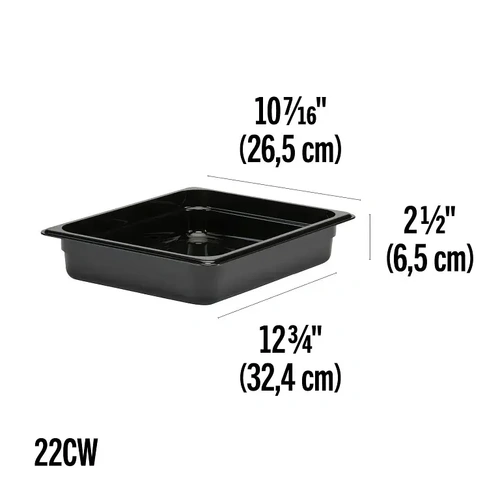 CAMBRO 1/2 x 65mm FOOD PAN, 3.9 LTR BLACK