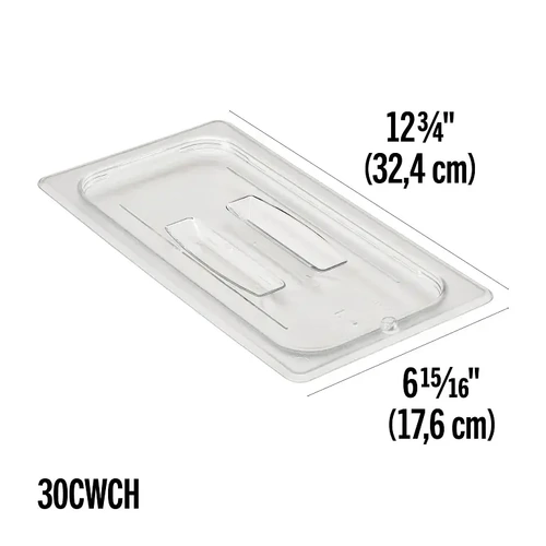 CAMBRO 1/3 SIZE CLEAR LID W/HANDLE, 176x325mm