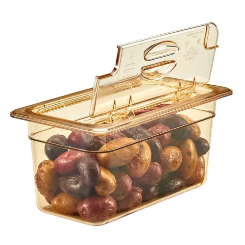 CAMBRO H-PAN, GN 1/3, NOTCHED FLIP-LID, AMBER