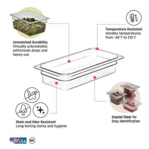 CAMBRO 1/3 x 65mm  FOOD PAN 2.4 LTR CLEAR
