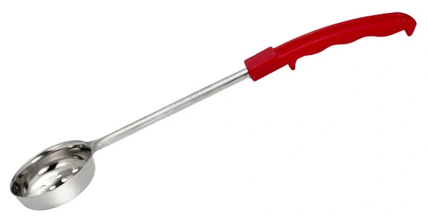 CHEF INOX FOOD PORTIONER PERFORATED S/ST RED HDL 60ml / 2oz