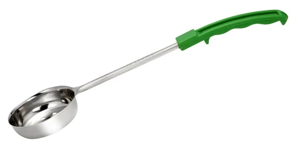 CHEF INOX FOOD PORTIONER PERFORATED S/ST GREEN HDL 120ml / 4oz