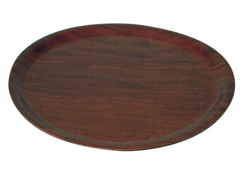 ROUND WOOD TRAY 330mm MAHOGANY