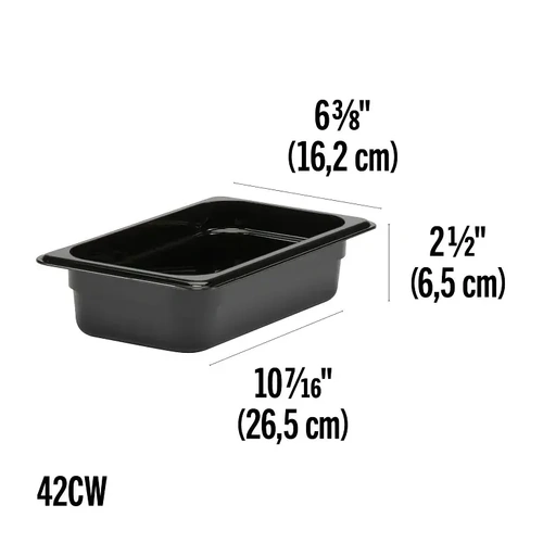 CAMBRO 1/4 x 65mm FOOD PAN 1.7 LTR BLACK