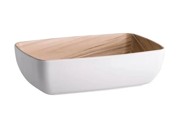 ZICCO MELAMINE ECHO WHITE / BIRCH BOWL 2 LITRE